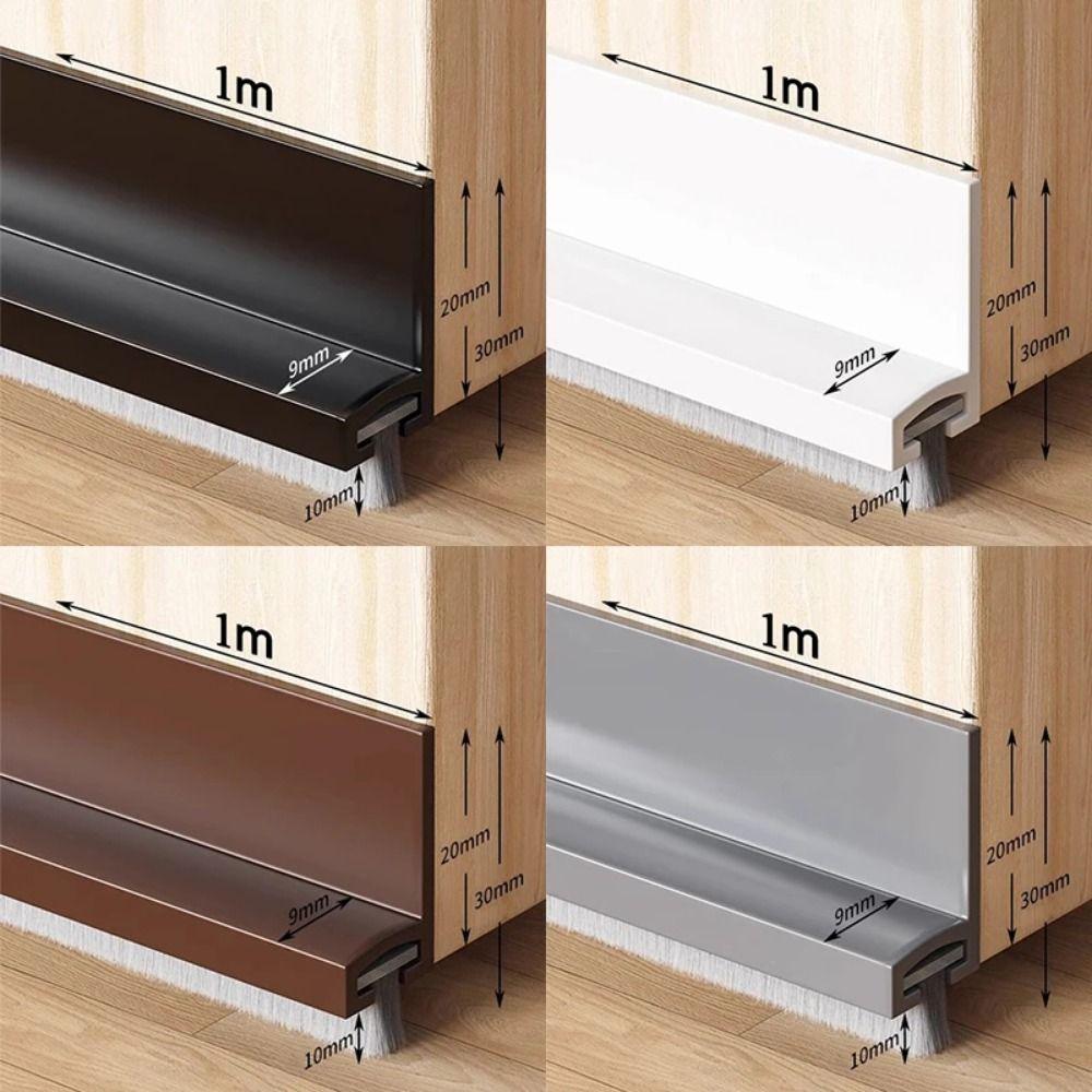With Brush Door Bottom Seal Strip Soundproof Insect Proof  Seal Strips Door Gap Baffle  Household