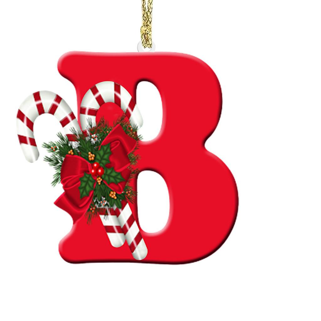 1pc Christmas Pendant Acrylic 26 Letter Pendant Hanging Christmas Tree Ornament Accessories Xmas New Year Decor Ornaments