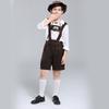 3Pcs Boy Oktoberfest Costume Kid Uniform Lederhosen Shorts with Shirt and Hat for Halloween Party Oktoberfest Festivals