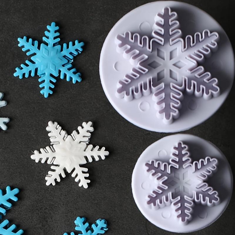 3 Pcs Snowflake Plunger Cake Cutters - Perfect for Festive Baking: Christmas, Halloween, Easter, Hanukkah, Thanksgiving