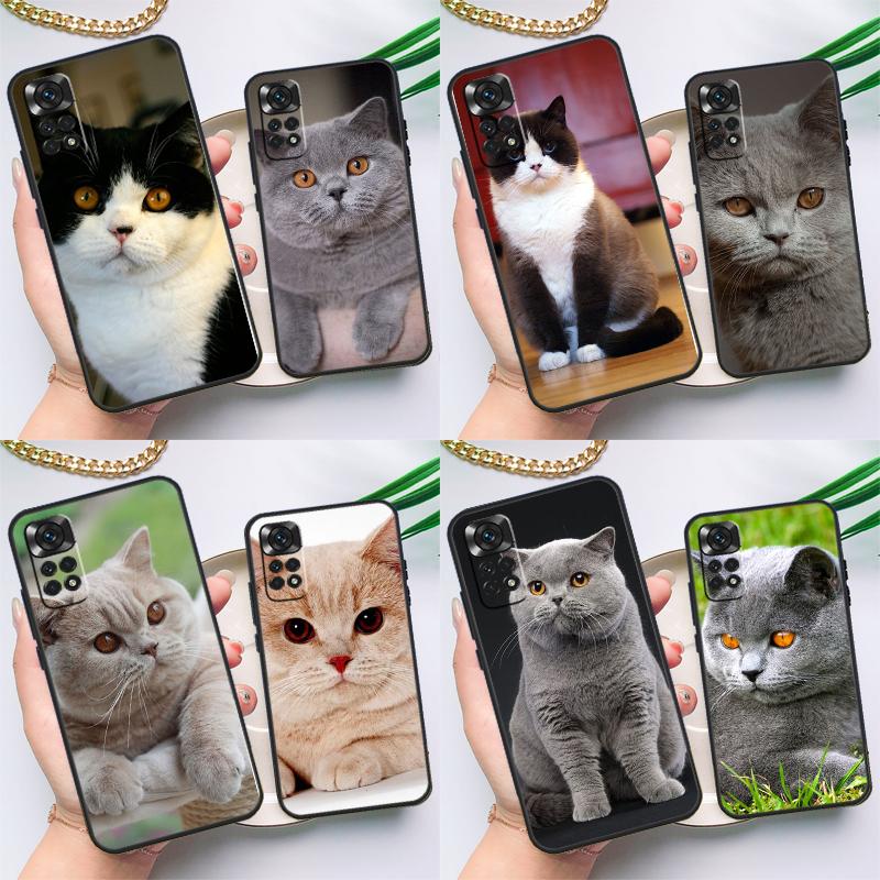 

British Shorthair Cat Case For Xiaomi Redmi Note 11 10 8 9 12 Pro Note 11S 10S 9S 8T Redmi 10 10C 12C 9C 9T Cover