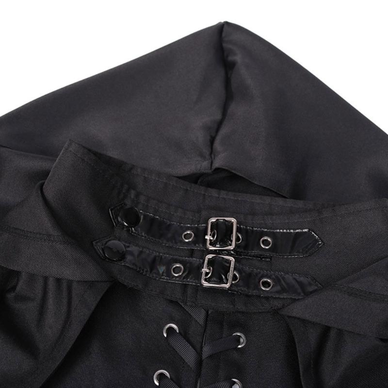 Floor Length Halloween Cosplays Costume Cape Wizard Witch Mantle Outfit Fancy Dress Up Gown Party Dress Cloak for Adults