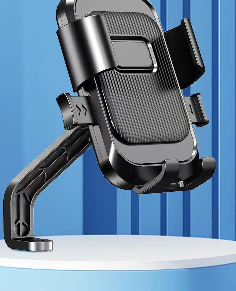 2025 Shockproof Electric Bike Phone Holder: Anti-Shake, Rearview Mirror Design for Food Delivery Riders