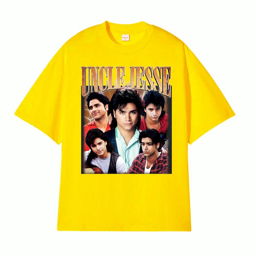Uncle Jesse Full House Tribute Tee John Stamos 90s Vintage Tshirts for Men Women Gothic High Street 100 Cotton Comfort T Shirt