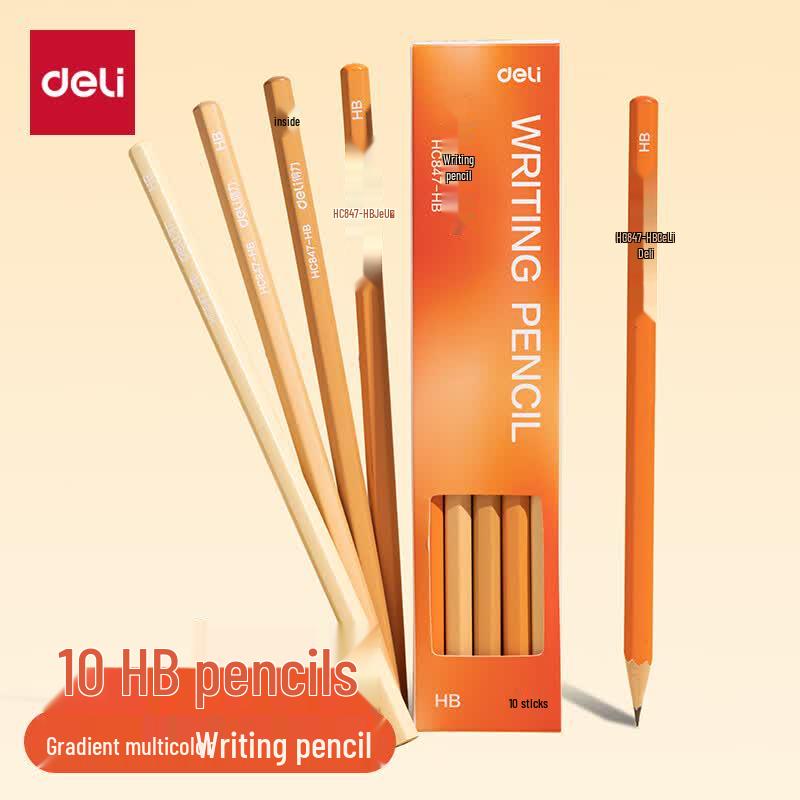 Deli HB Hexagonal Graphite Pencils (10-Pack)