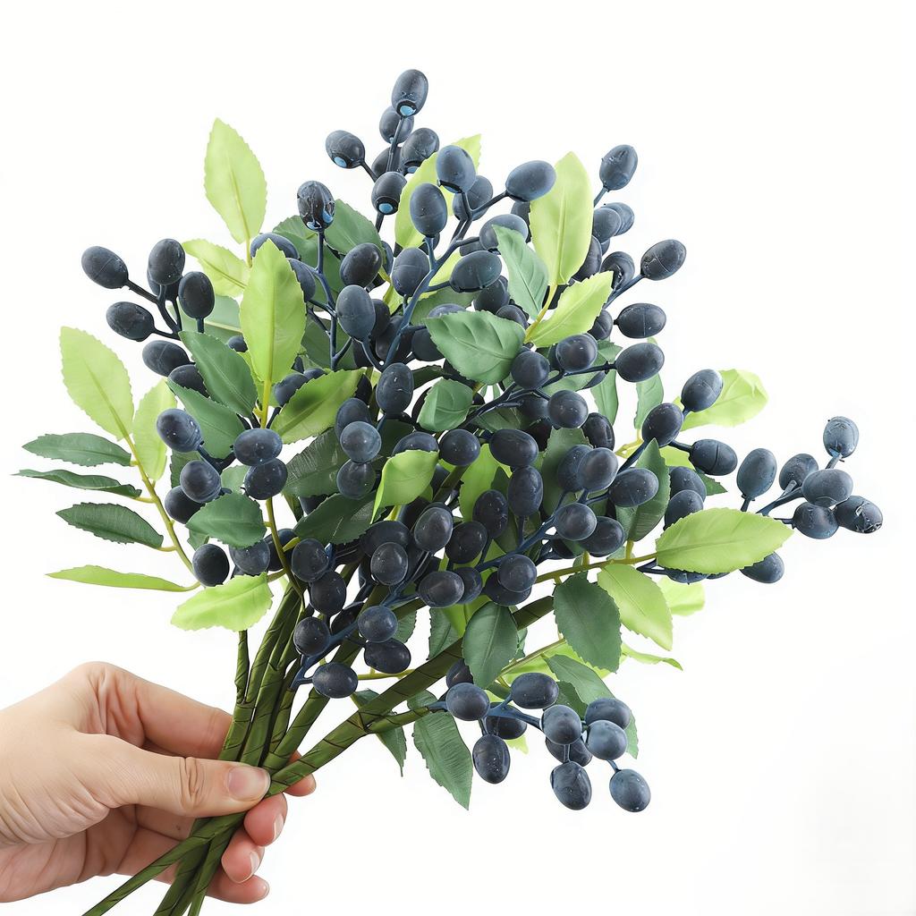 Set of 5 138 Inch Faux Olive Branches with White Buds for Home Decor Wedding Floral Arrangements and Centerpieces