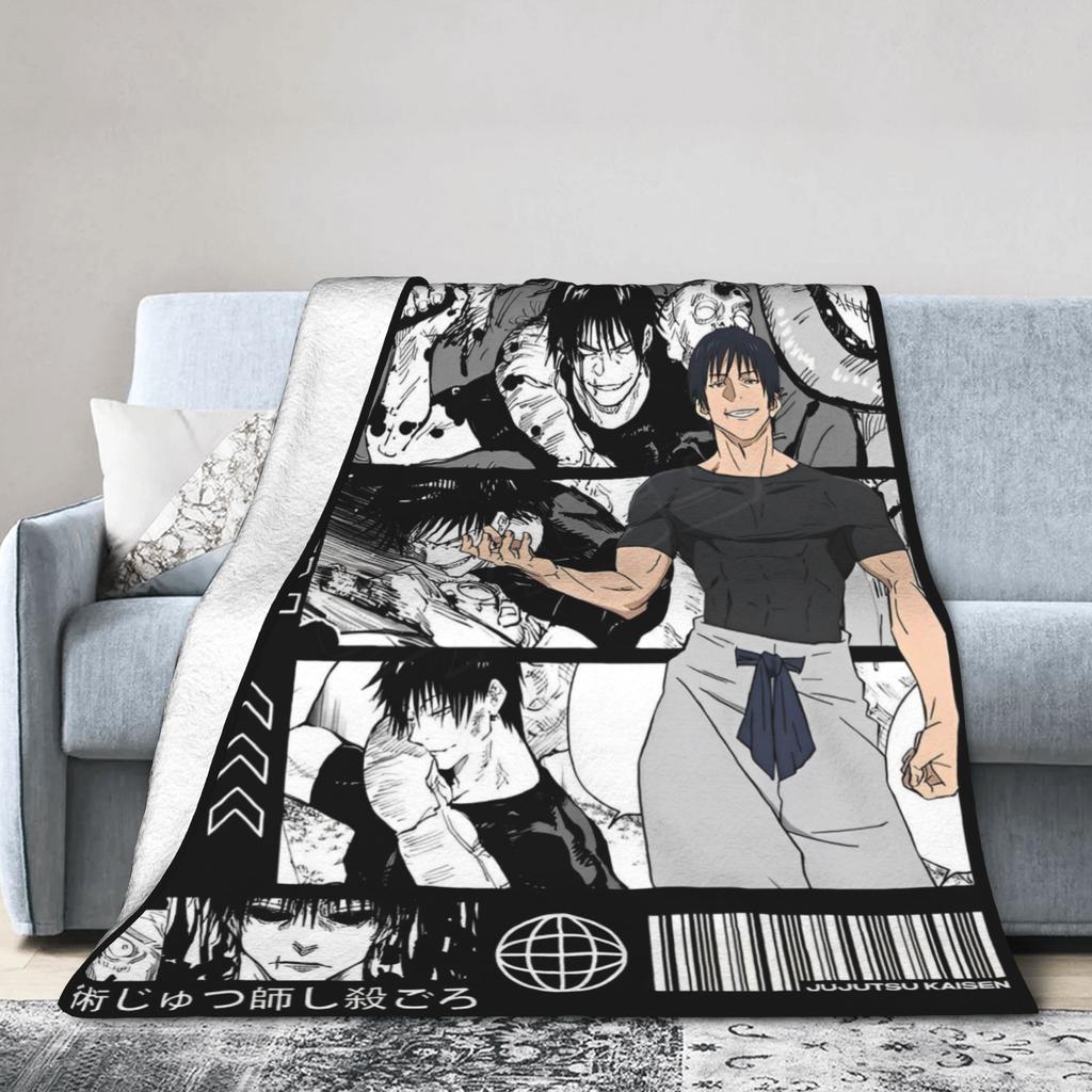 Jujutsu Kaisen Toji Fushiguro  Knitted Blanket Fleece  Lightweight Throw Blankets for Home Couch Bed Rug