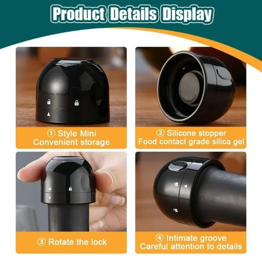 2pcs Reusable Champagne and Wine Bottle Stoppers Silicone Sealed Bottle Stopper Vacuum Retain Freshness Wine Plug Bar Tools
