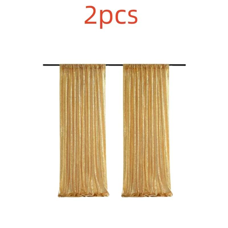 Gold/Silvery Sequin Backdrop Curtains, 2 Panels - 2FTx8FT Sequin Curtains for Party Wedding Sequence Backdrop Stage Decorations
