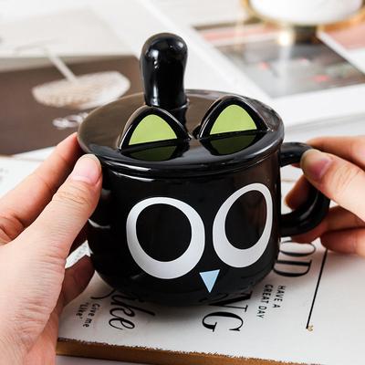 Filiżanka do kawy Naczynia do picia Kreatywny Kot Ceramiczny Kubek do wody Kreskówka Animacja Otoczenie Akademik Studencki Ceramiczny Kubek z Pokrywką Mleko