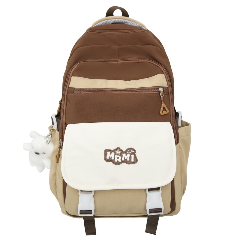 

Рюкзак Color Block, школьный рюкзак для студента, женский рюкзак большой вместимости коричневый