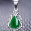 Elegant Copper-Plated Silver Necklace with Imitation Agate Teardrop Pendant and Fashionable Clavicle Chain
