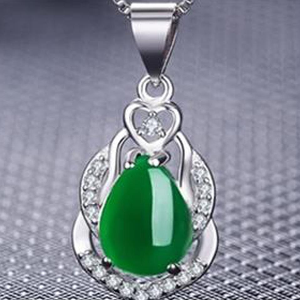 

Элегантное серебряное ожерелье с медным покрытием, подвеской-каплей из искусственного агата и модной цепочкой на ключицу