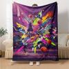 Colorful Graffiti Basketball Sport Print Flannel Fleece Blanket Athlete Theme Soft Warm Throw Blanket Sofa Couch Bedroom Home Decor Fan Gift