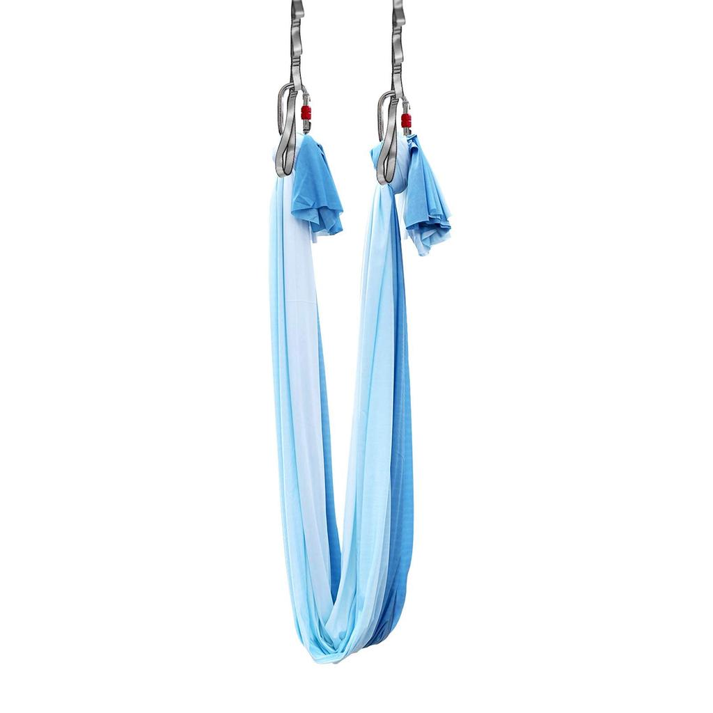 PRIOR FITNESS 5M Aerial Yoga Hammock Set with 40D Nylon Tricot Aerial Silk Yoga Inversion Fitness Accessories, Swing, Anti-Gravity Yoga, Exercise,