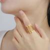 Rose of Venus Mandala Rings for Women Stainless Steel Adjustable Finger Rings Sacred Geometry Jewelry Symbolic Love