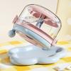 Portable Denture Cleaning Box Featuring Mirror Compartment Hand Cranked Retainer Organizers