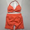 Women's Halter Neck Sports Bra and Shorts Set - Yoga Fitness One-Strap Design