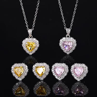 Schmuck Kupferboden Vergoldet Hochkohlenstoff Diamant Eisblumen Schliff Temperament Set Hauptstein 8 * 8