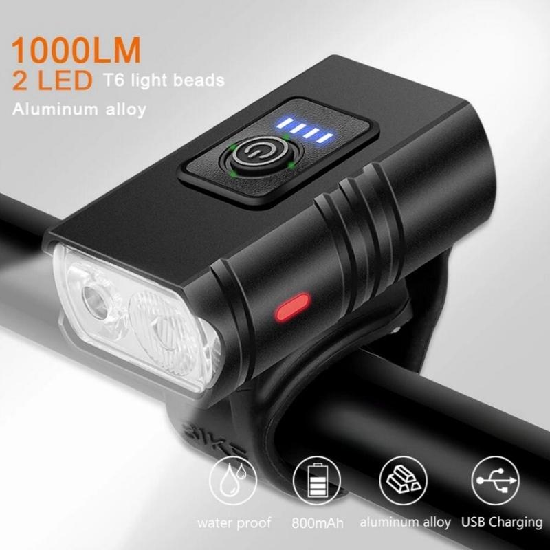 Lampka rowerowa USB akumulatorowa T6 LED światła rowerowe 6 trybów latarka MTB przednia lampa rowerowa do jazdy na rowerze