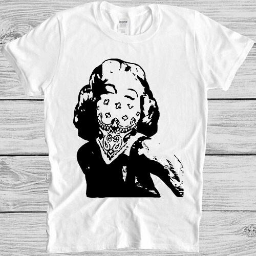 Marilyn Monroe Wear Bandanna Gangsta Top Cool Meme Gift Tee T Shirt M1150 XXL