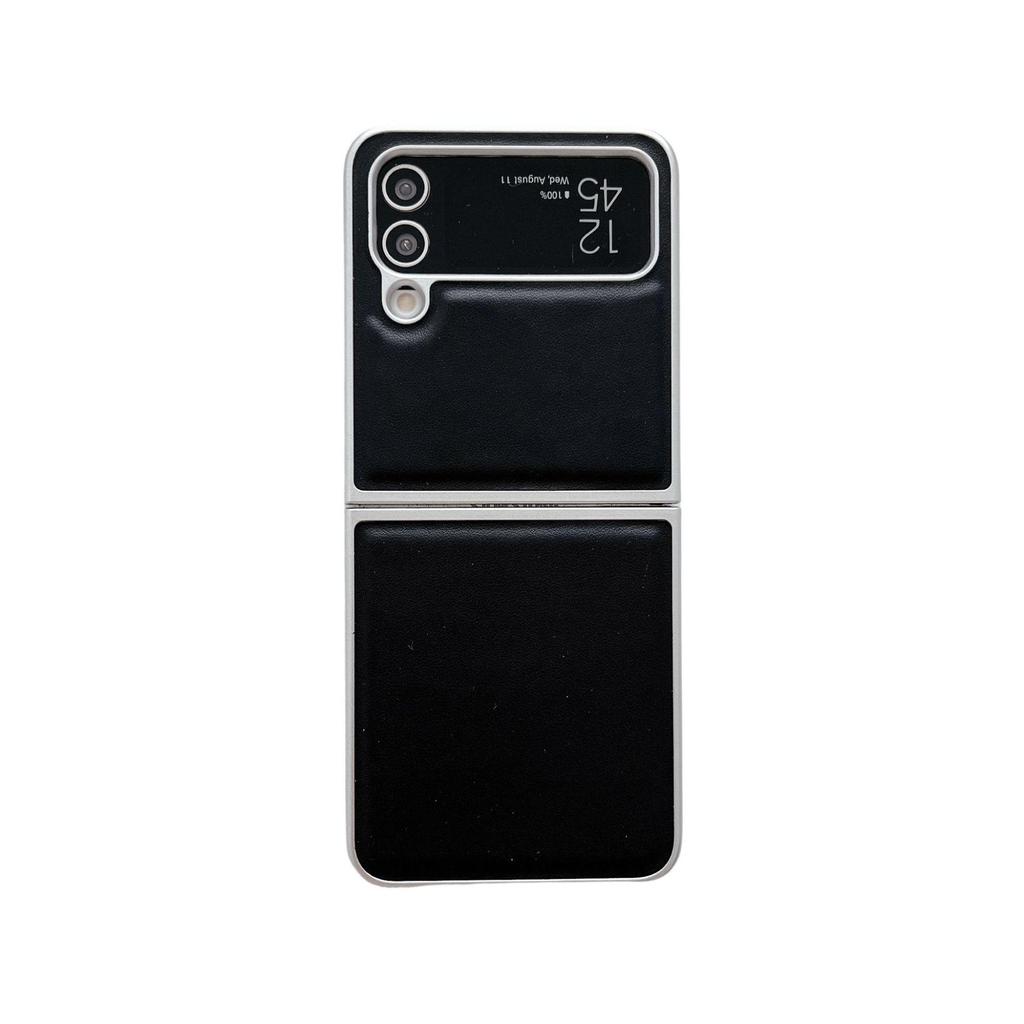 Samsung Z Flip 7 Metallic Paint & Z Flip 6 Morandi Leather Texture Protective Case