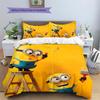 Minions Pattern Bedding Quilt Set  Home Decoration  Gift (1 * Duvet Cover + 2 * Pillowcase  Without Core)