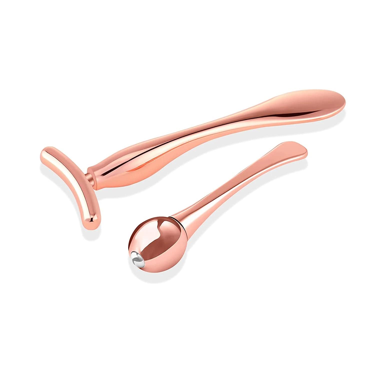 

Metal Eye Cream Applicator Wand Stick Massager Tool for Facial Massage Reduce Puffiness Thin Face Magic Stick Skin Care Wand золотистый