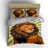 Lion with Striped Background. Bedding Sets Duvet Cover Sets Duvet Covers Pillowcases(1 * Duvet Cover 2 * Pillowcases, Without Duvet Insert)