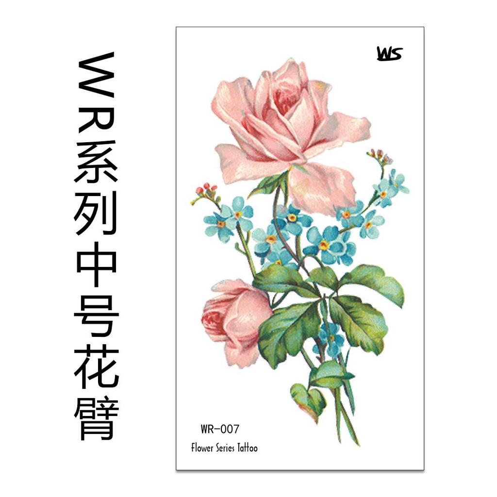 Small Fresh Flower Tattoo Sticker Flower Arm, Flower Rose Waterproof Environmentally Friendly Tattoo Sticker Tattoo