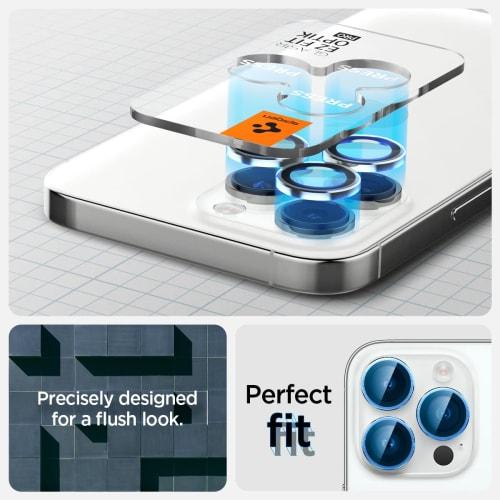 Spigen EZ Fit Optik Pro iPhone 15 Pro, iPhone 15 Pro Max, iPhone 14 Pro, iPhone 14 Pro Max Camera Film with Paste Kit Compatible with iPhone15Pro, iPh
