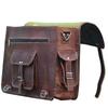 Vintage Brown Leather Messenger Shoulder Laptop Bag Briefcase Leather Bag.