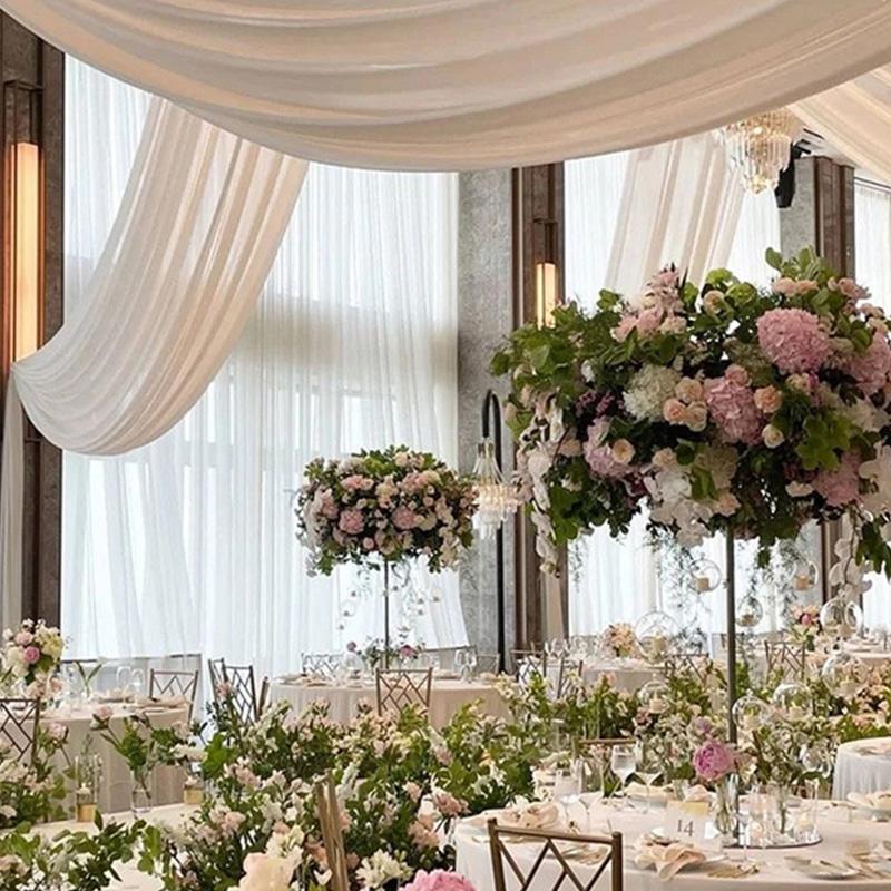 6m Ceiling Drapes Stage Backdrop Ceremony Reception Hanging Decor Arch Roof Decor Hotel Decoration