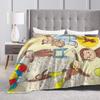 Cartoon Curious George Blankets Warm Soft Novelty Plush Bedding Throws For Kids Adult Couch Chair Sofa Bed Flannel Bedspread