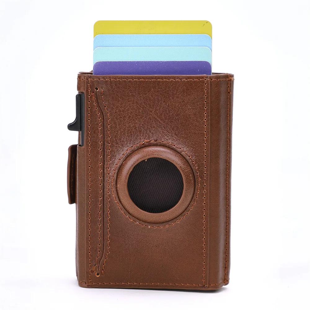 

Wallet for Men with Airtag Slot Cash Pocket ID Window Smart Slim Pop Up Credit Card Holder Flip RFID Blocking Trifold Wallet коричневый
