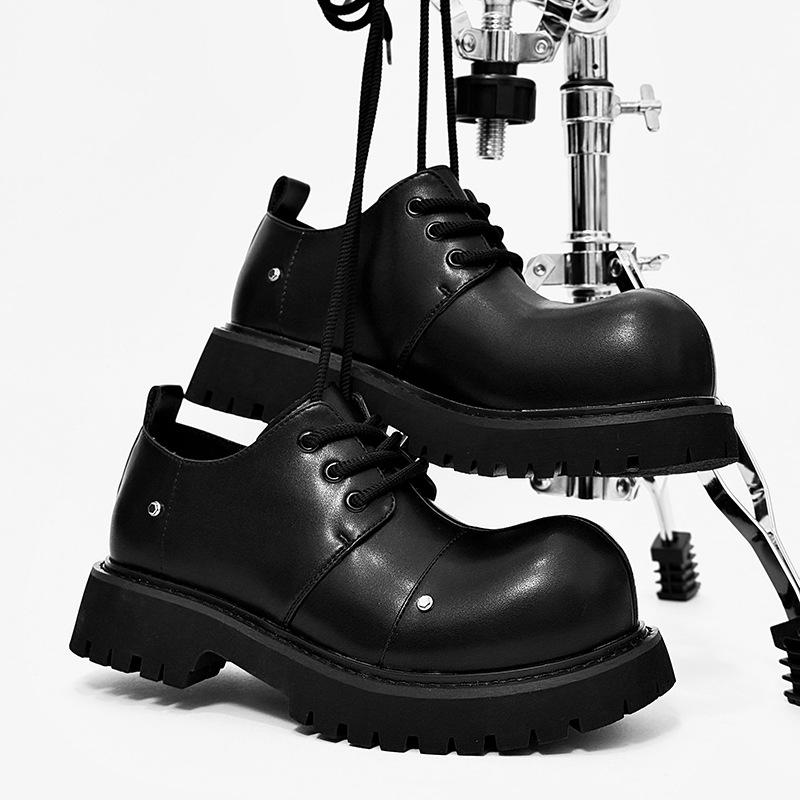 

Универсальная мужская повседневная кожаная обувь на платформе увеличивает высоту туфель дерби, мужской обувной тренд 38 чёрный