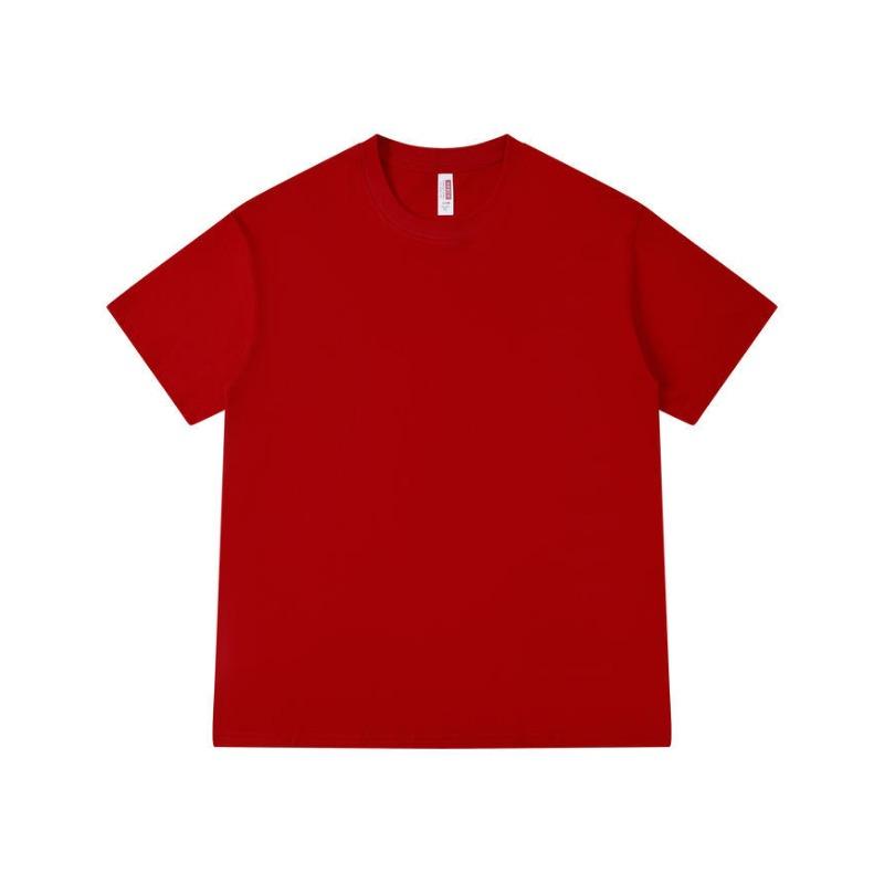 Gram heavy solid color crew neck T-shirt loose men's and women's same group clothes short-sleeved fashion versatile cultural shirt