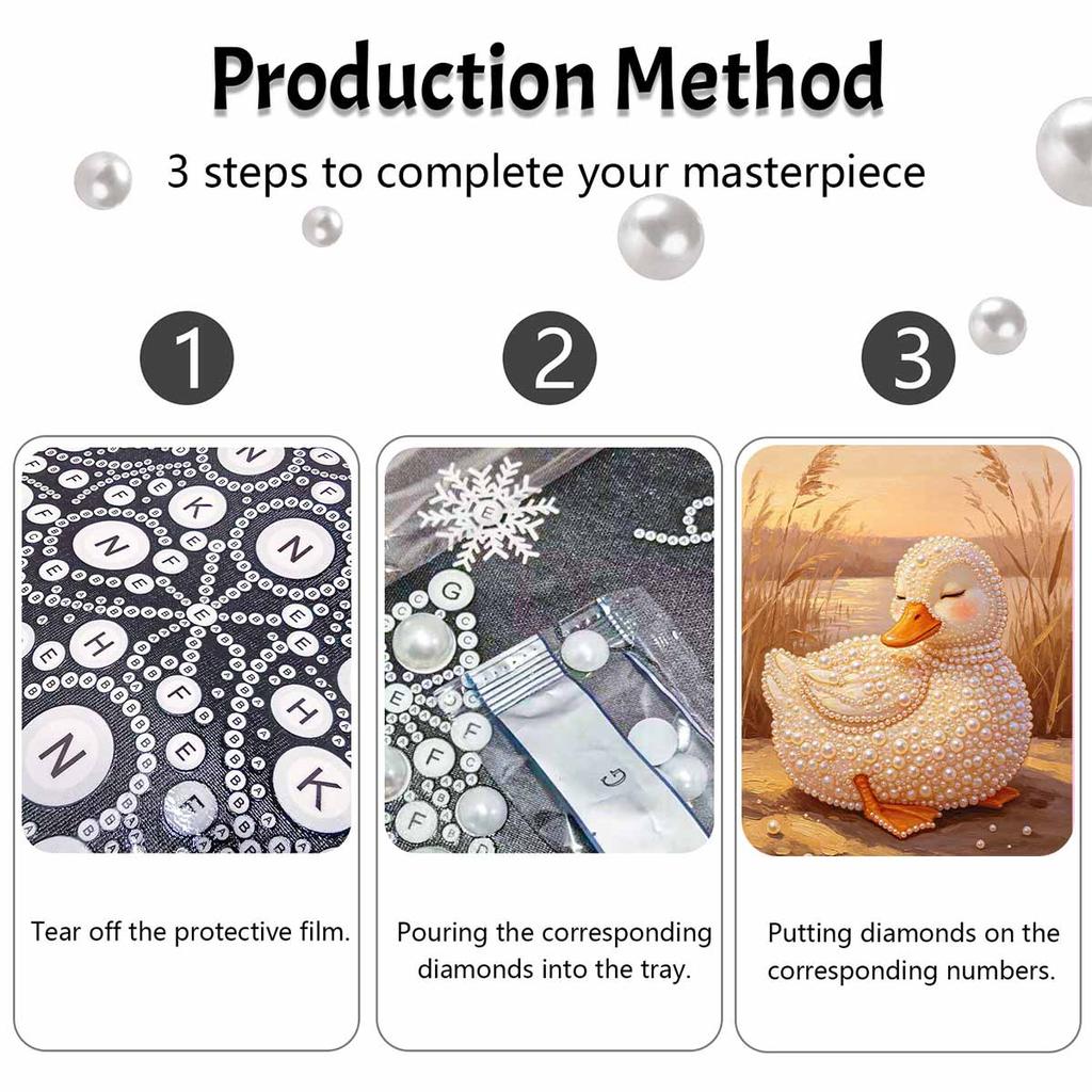 Pearl Painting Kit Cute Duck Animal DIY Home Decoration Painting
