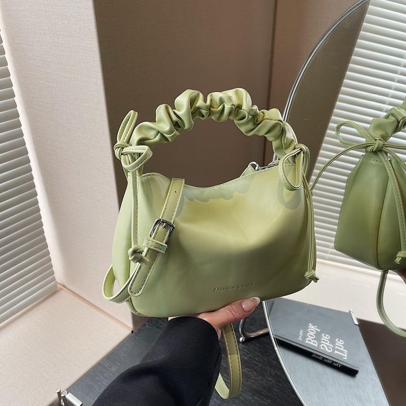 

2025 Женская Модная Наплечная Сумка Кроссбоди: Корейская плиссированная маленькая квадратная сумка, вдохновленная знаменитостями, высококлассный кошелек для монет и сумка под мышкой. зелёный