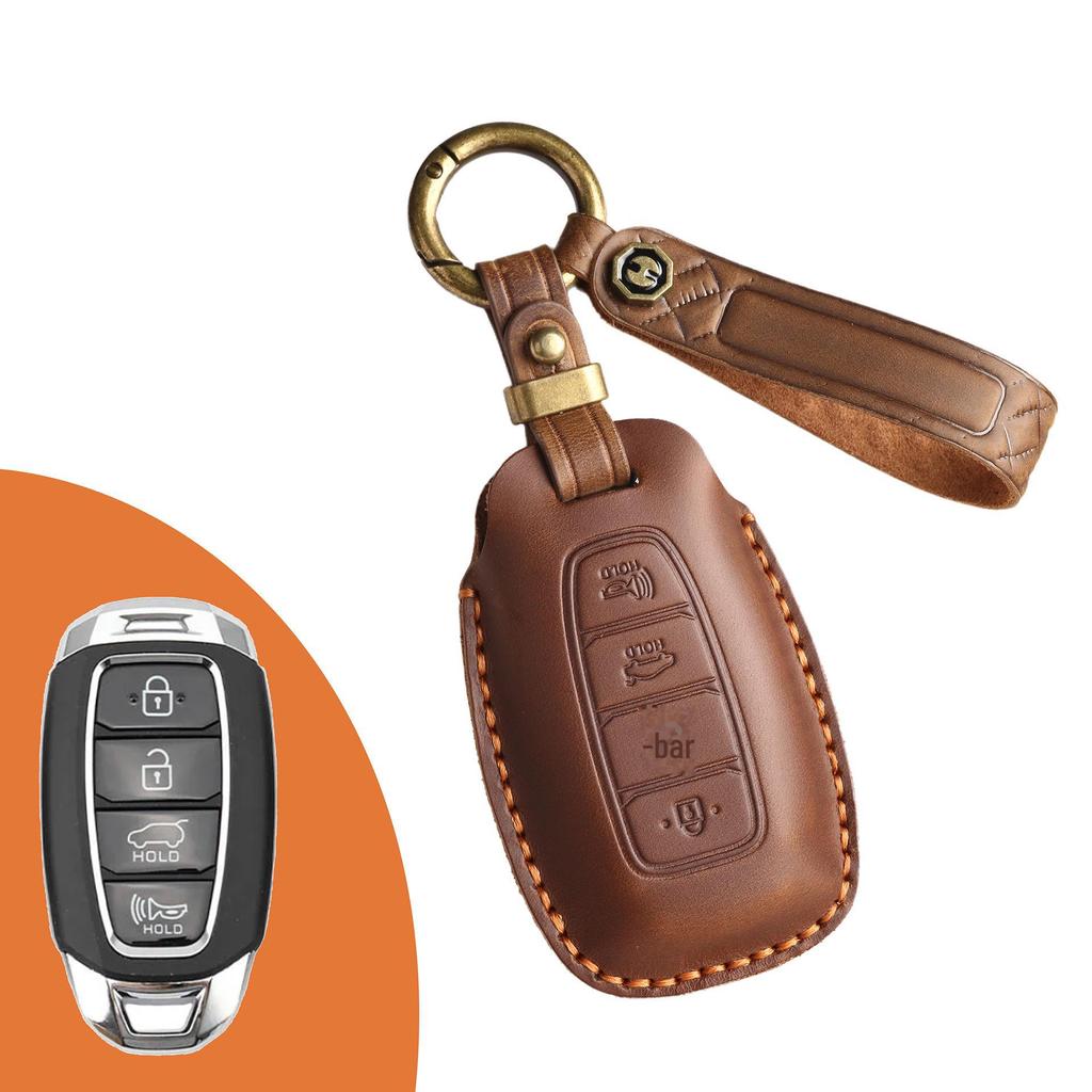 Vintage Leather Car Key Cover for Fiesta with Buckle