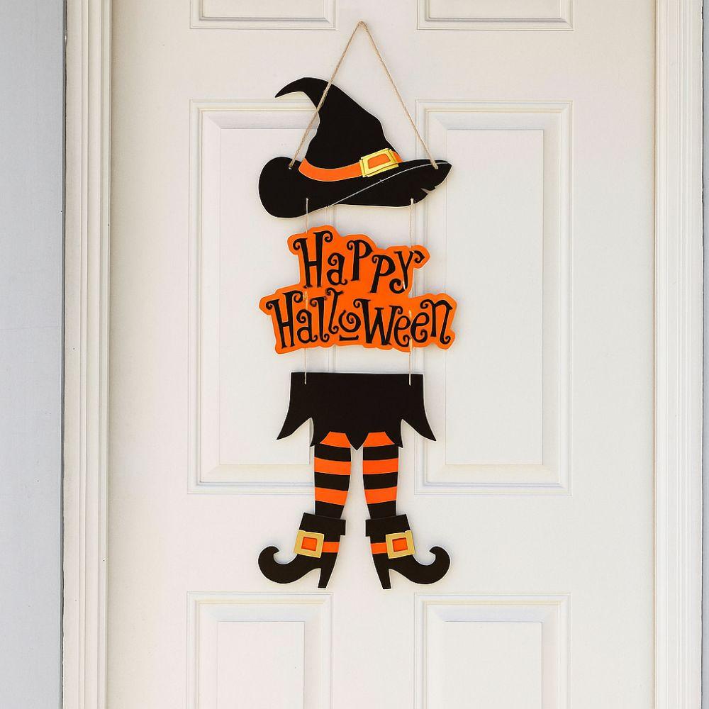 Paper Halloween Witch Legs Pendant Scary Door Hanging Ornaments Creative Witch Hat Pendant  Bar