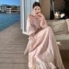 French Lazy Seaside Vacation Dress One-word Shoulder Tube Top Fairy Morning Robe Small Gift Dress Birthday Party Dress