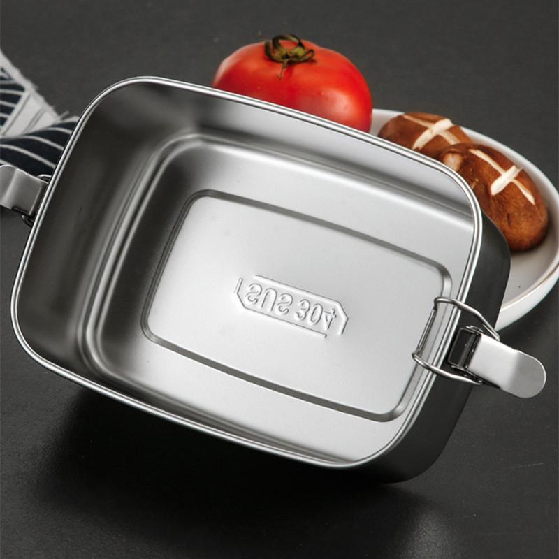 304 Stainless Steel Bento Lunch Box for Kids Adults Portable Double Layer Sealed Food Storage Containers for Work Picnic Tablewa