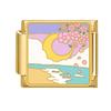 Y2K Gold Color Bear Cat Blue Sky Rose Flowers Moon Italian Charm Link Fit 9MM Stainless Steel Bracelet Women DIY Making Gifts