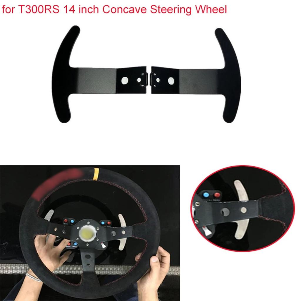 Ergonomic Modification Paddles Fit 14in Concave Steering Wheel Easy Installation Replacement Paddle Shifters for T300RS