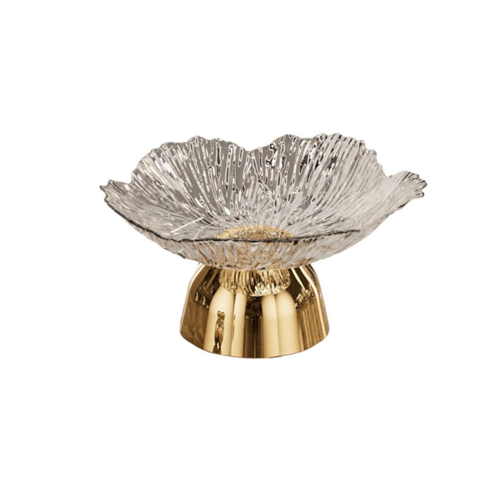 Decorative Pedestal Fruit Bowl Large Capacity Fruit Basin Flower High-foot Fruit Plate  Living Room Style C