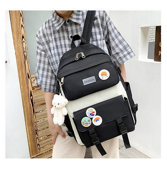 Stylish Korean Style Backpack Set for School: Large Capacity Fashion Shoulder Bag for Girls