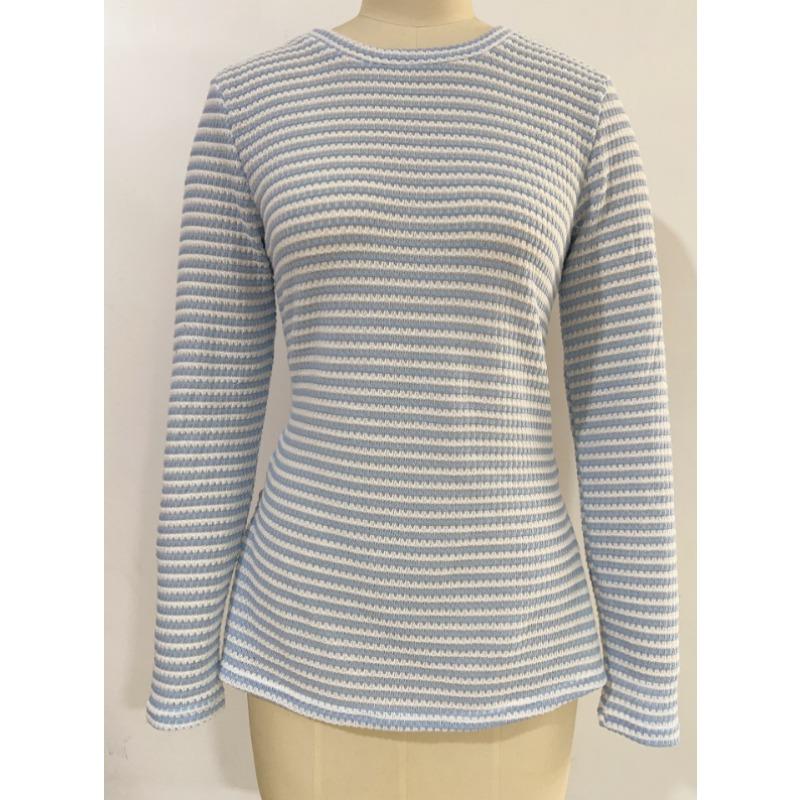 New Round Neck Slit Long Sleeve Versatile Casual Women's Bottoming Shirt T-shirt