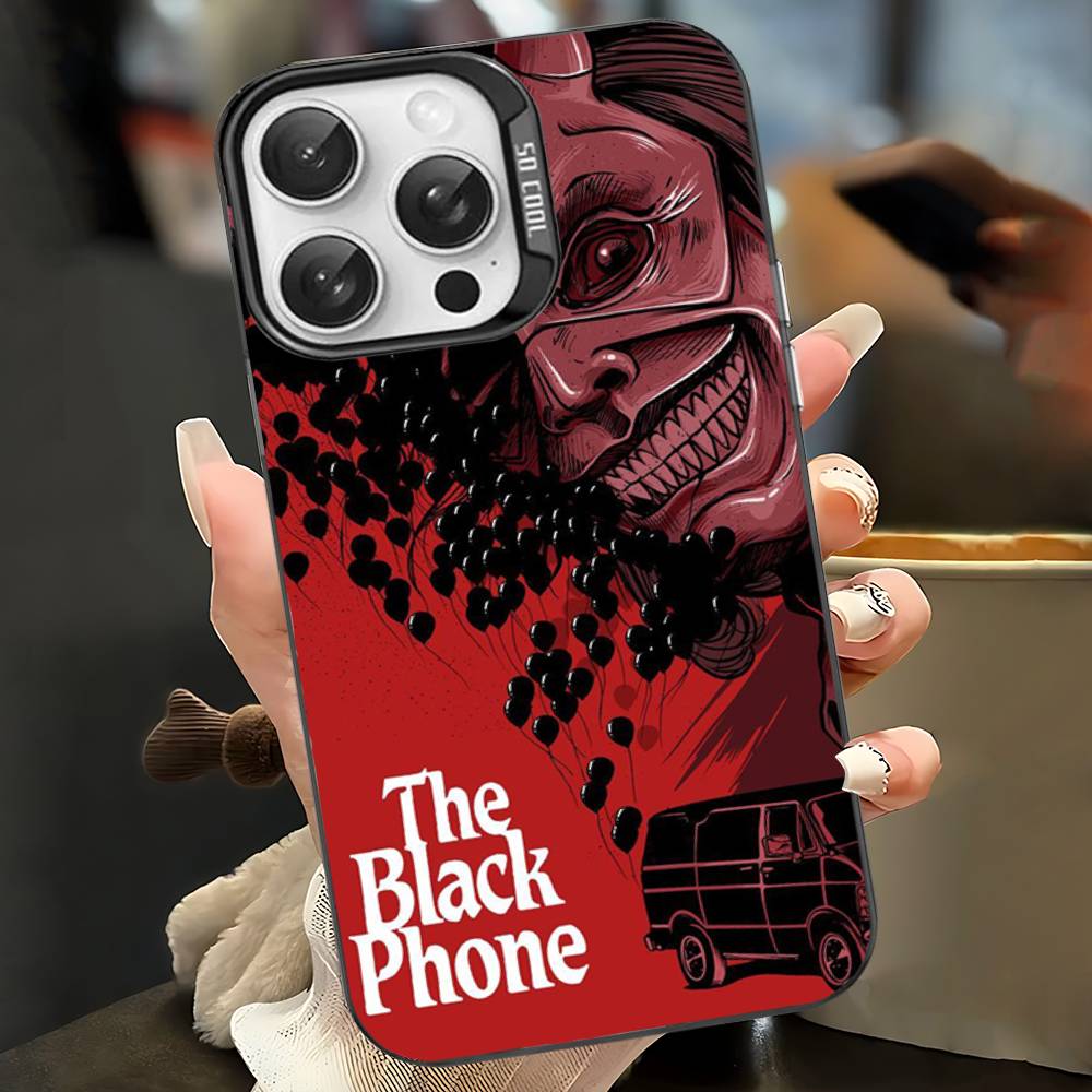 Horror Movie The B-Black P-Phone Phone Case For IPhone 17 16 15 14 13 12 11 Pro Max Plus Color Silver Cover