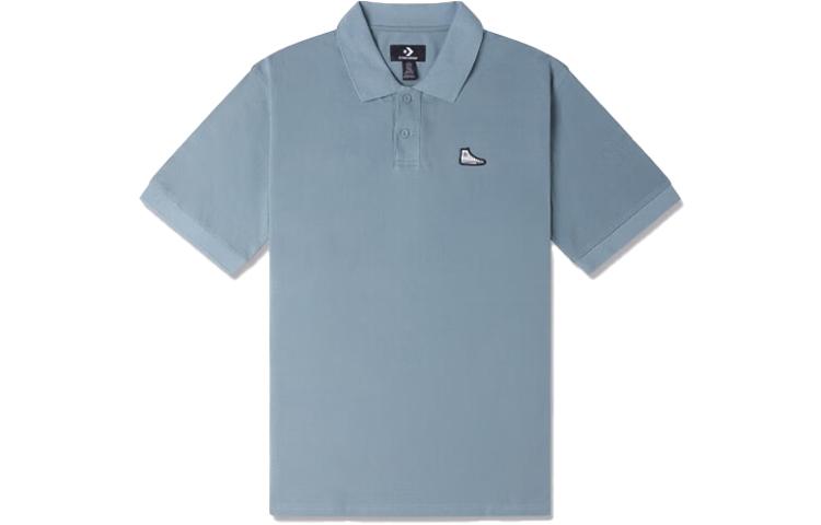 Converse Polo Shirts Men s Blue Gray Polo Collar Moderate Straight Fit 10024739-A03 XL